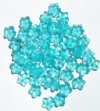 50 3x8mm Transparent Light Turquoise Cupped Flower Beads